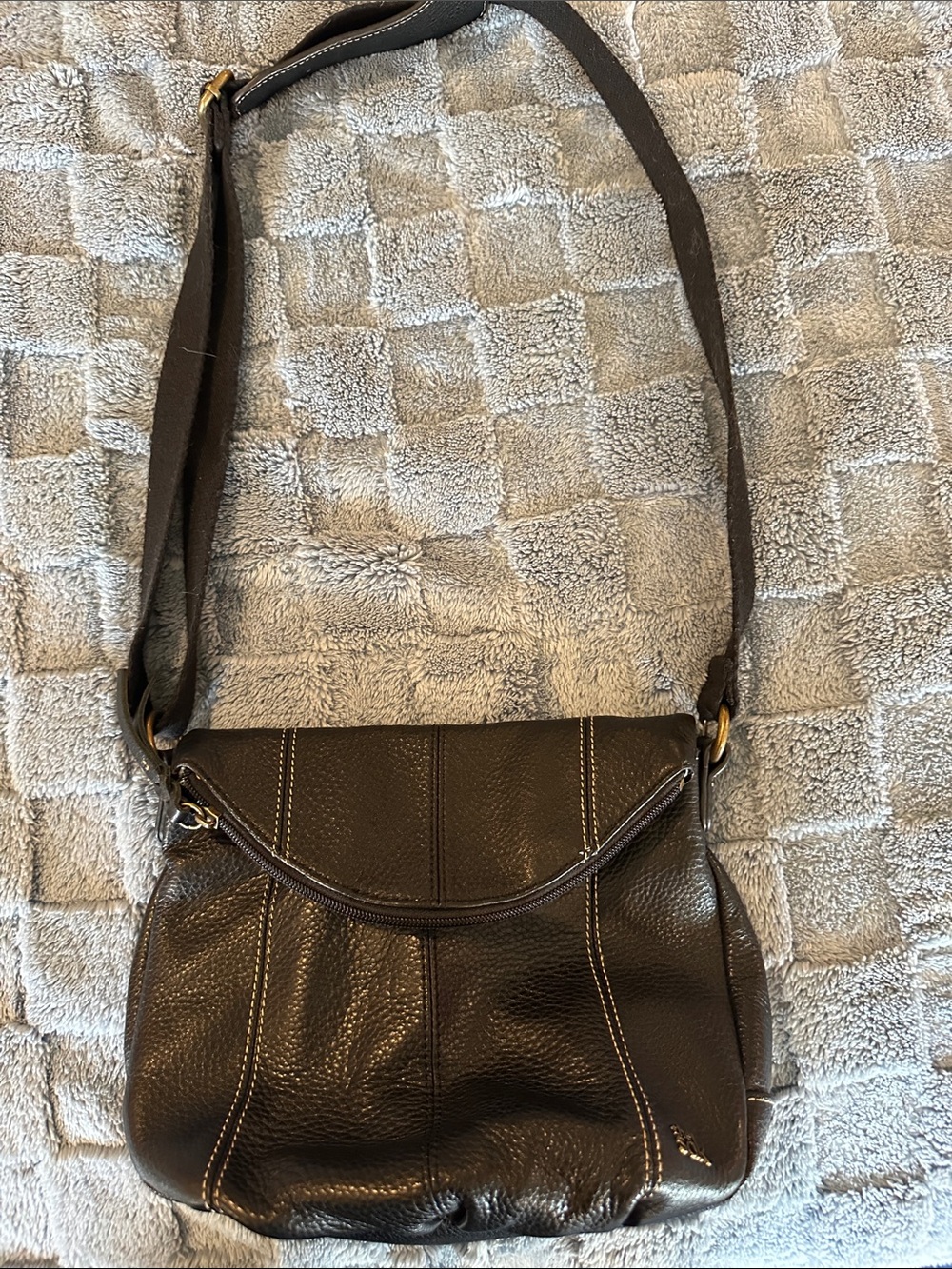 The Sal Black Pebbled Leather Crossbody Bag